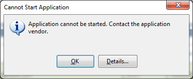 cannot start application