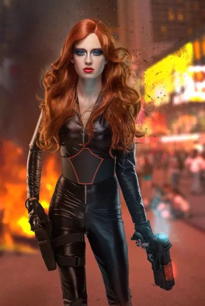 PS海报合成教程：创意打造超炫的美女英雄枪战电影海报。